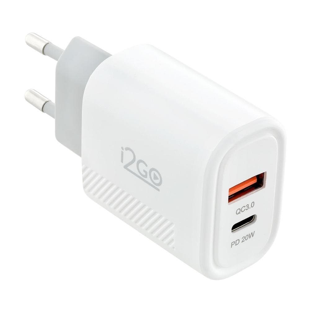 Carregador De Parede Turbo i2GO 1 USB-C 20w + 1 USB-A 18w Power Delivery