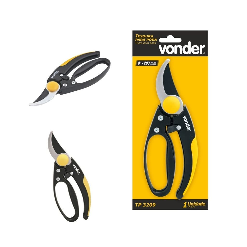 Tesoura de Poda Profissional 8" com Bico Curvo TP3209 Vonder