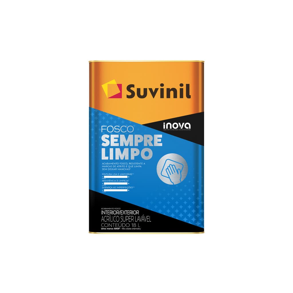 Tinta Lavável Fosco Sempre Limpo Suvinil 18L Cores Mais Vendidas