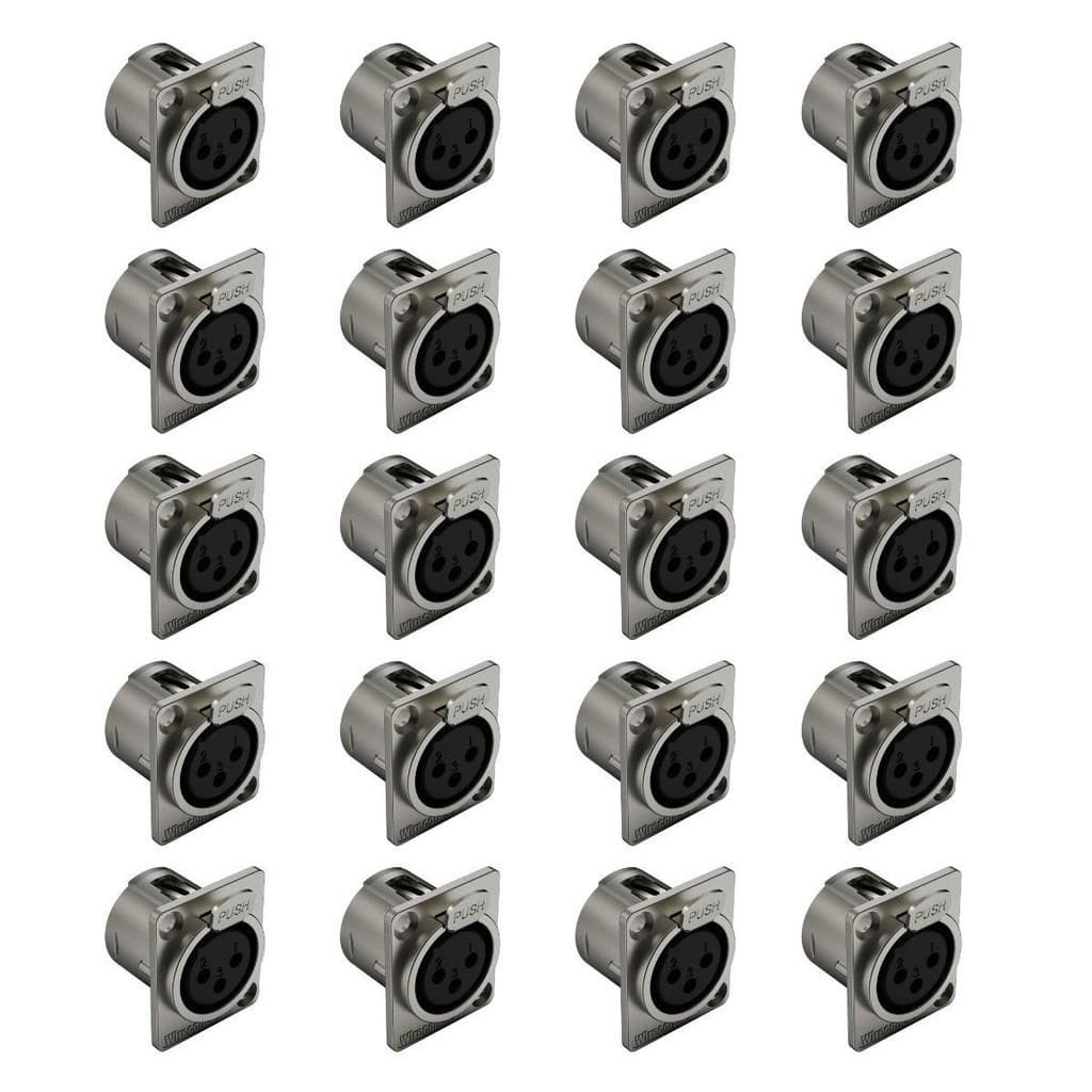 Kit 20 Conectores Plug Wireconex Xlr WC1023 Fêmea 3 Polos