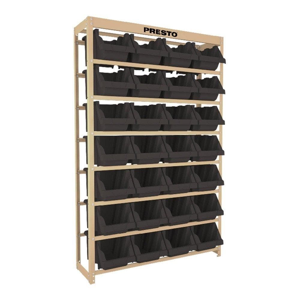 Kit Estante Gaveteiro Organizador 28 Gavetas Prática Nrº 7 Preta - Presto