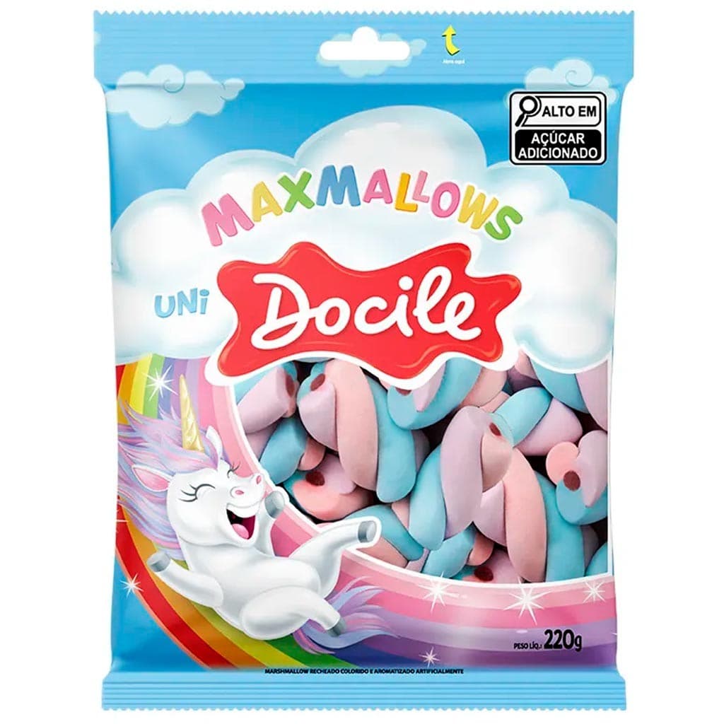 Marshmallow Recheado Twist Color Unicórnio 220g - Docile