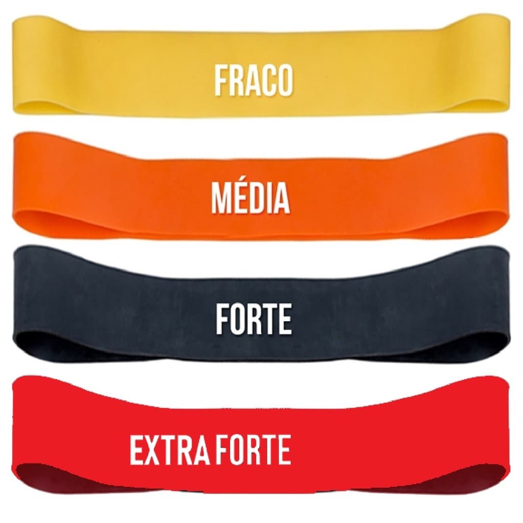 Kit 4 Mini Bands Rythmoon Leve, Médio, Forte E Extra Forte