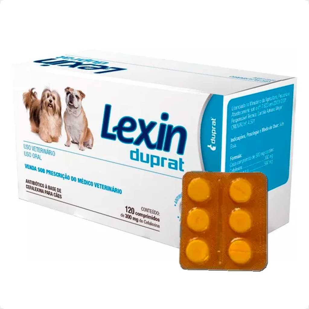 Lexin 300 mg Duprat Antibiótico para Cães - Blíster 6 Comprimidos