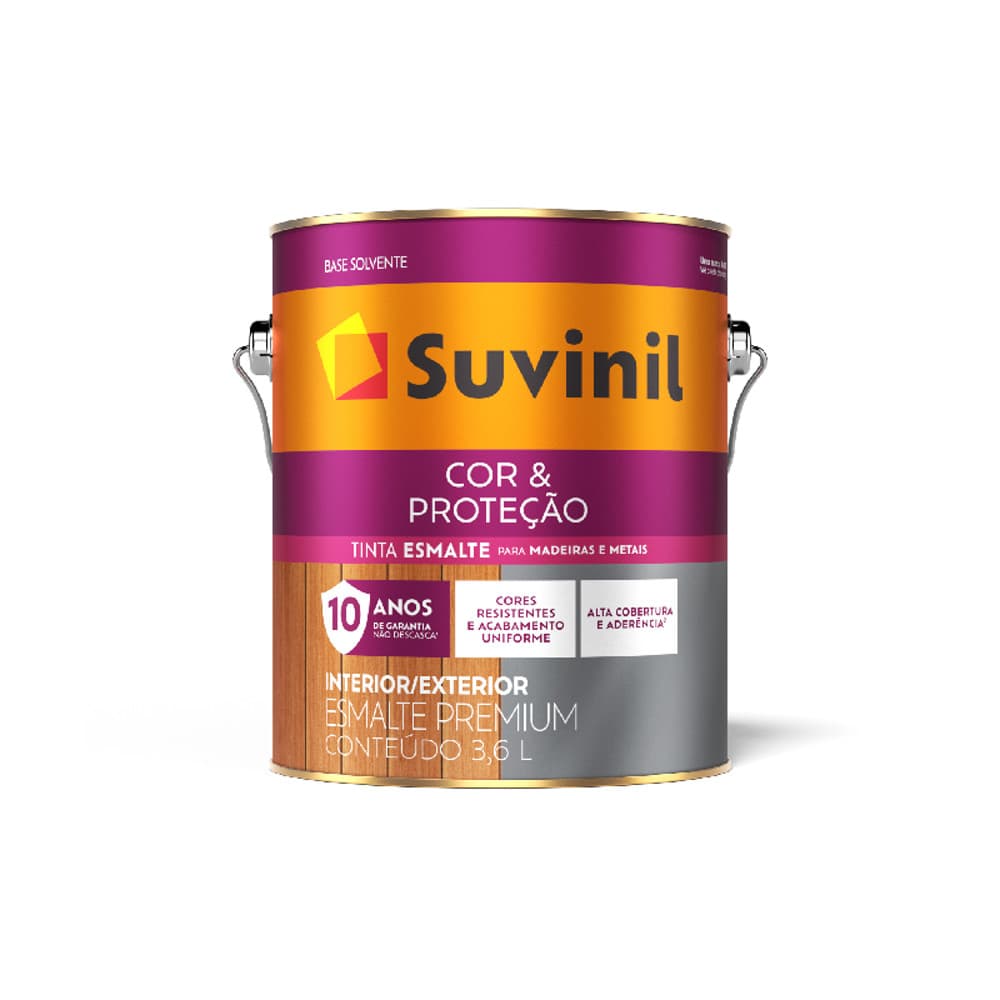 Tinta Esmalte Cor & Proteção Acetinado Várias Cores 3,6L Suvinil