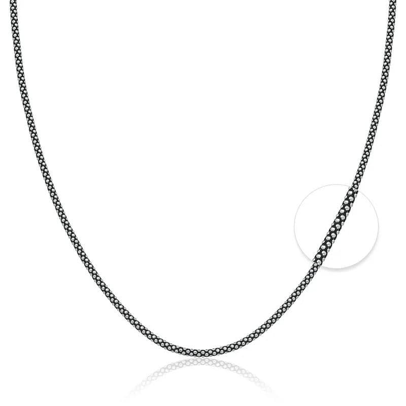 Corrente Pipoca envelhecida Bali 50cm Prata 925