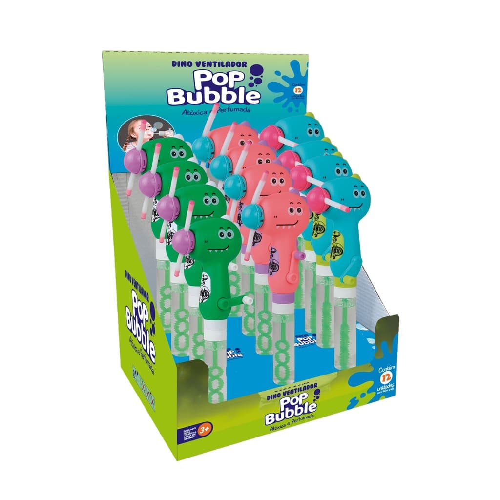 Brinquedo Infantil 1 Pop Bubble Cores Sortidas Dino Ventilador Unitário Fenix - DPB-445