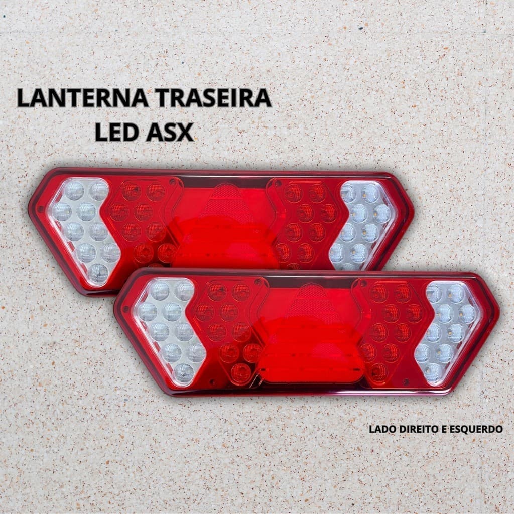 Par de Lanternas Bivolt Traseira Para Carreta Guerra Led Bivolt