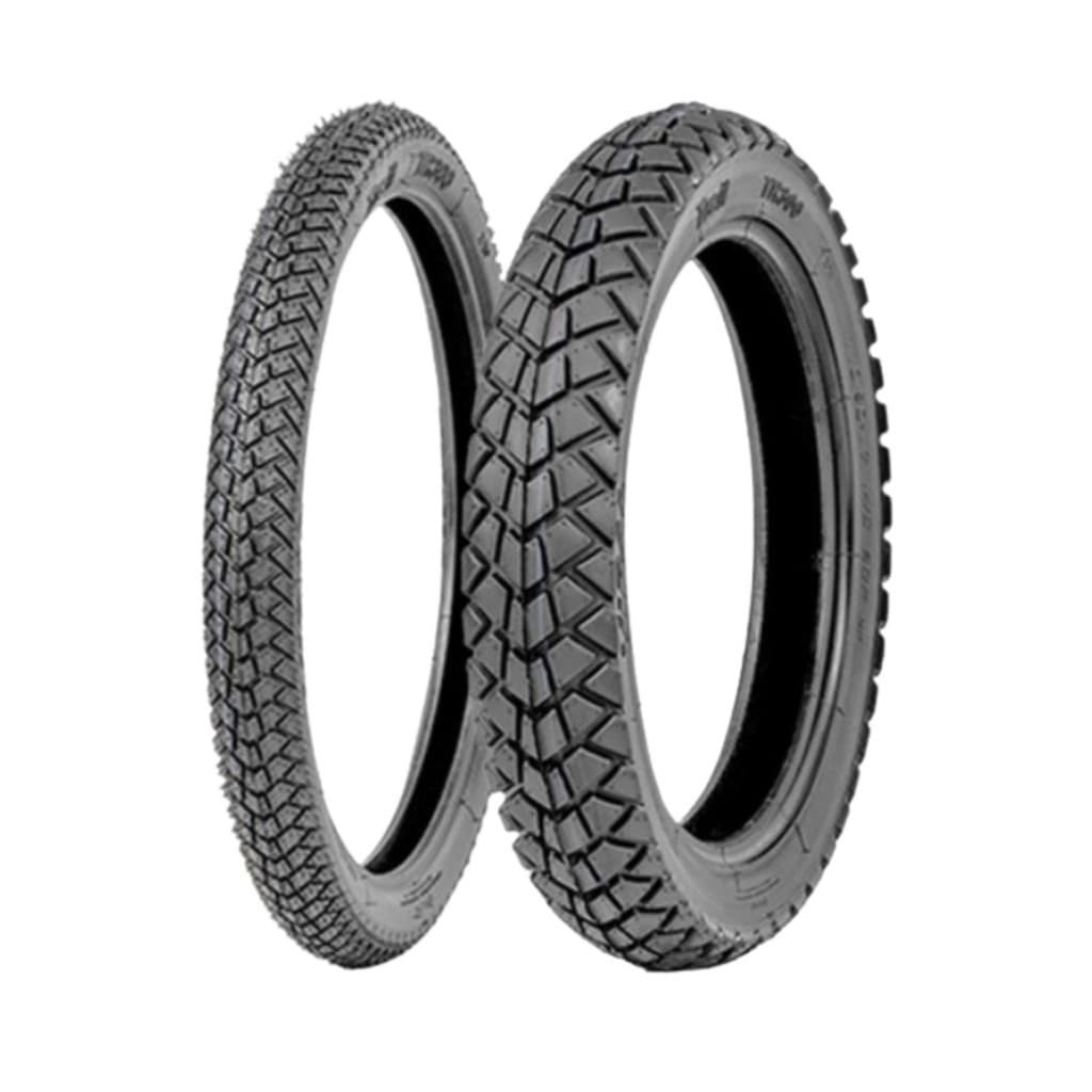Par de Pneus para Moto Vipal 110/90-17 Traseiro e 90/90-19 Dianteiro - Modelo TR300 Com Câmara - Compatível com Bros, XR