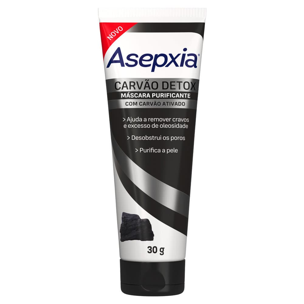 Máscara Peel Off Asepxia Carvão Detox 30g - Antiacne e Anticravos
