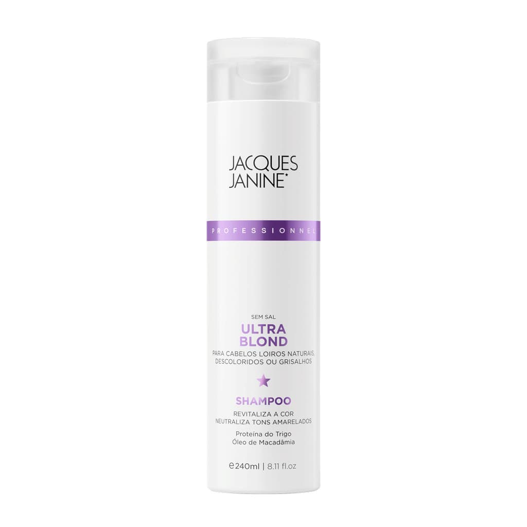 Shampoo Ultra Blond Matizador Sem Sal Jacques Janine 240ml