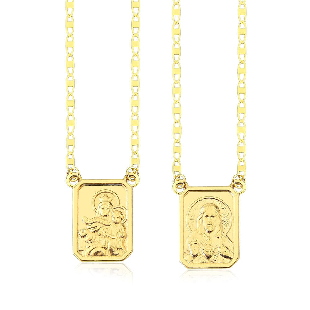 Escapulário em Ouro 18k piastrine Unissex 65cm