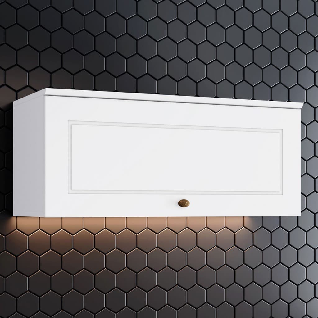 Armário Aéreo Cozinha Americana 1 Porta Basculante 100% MDF Branco HP - Henn