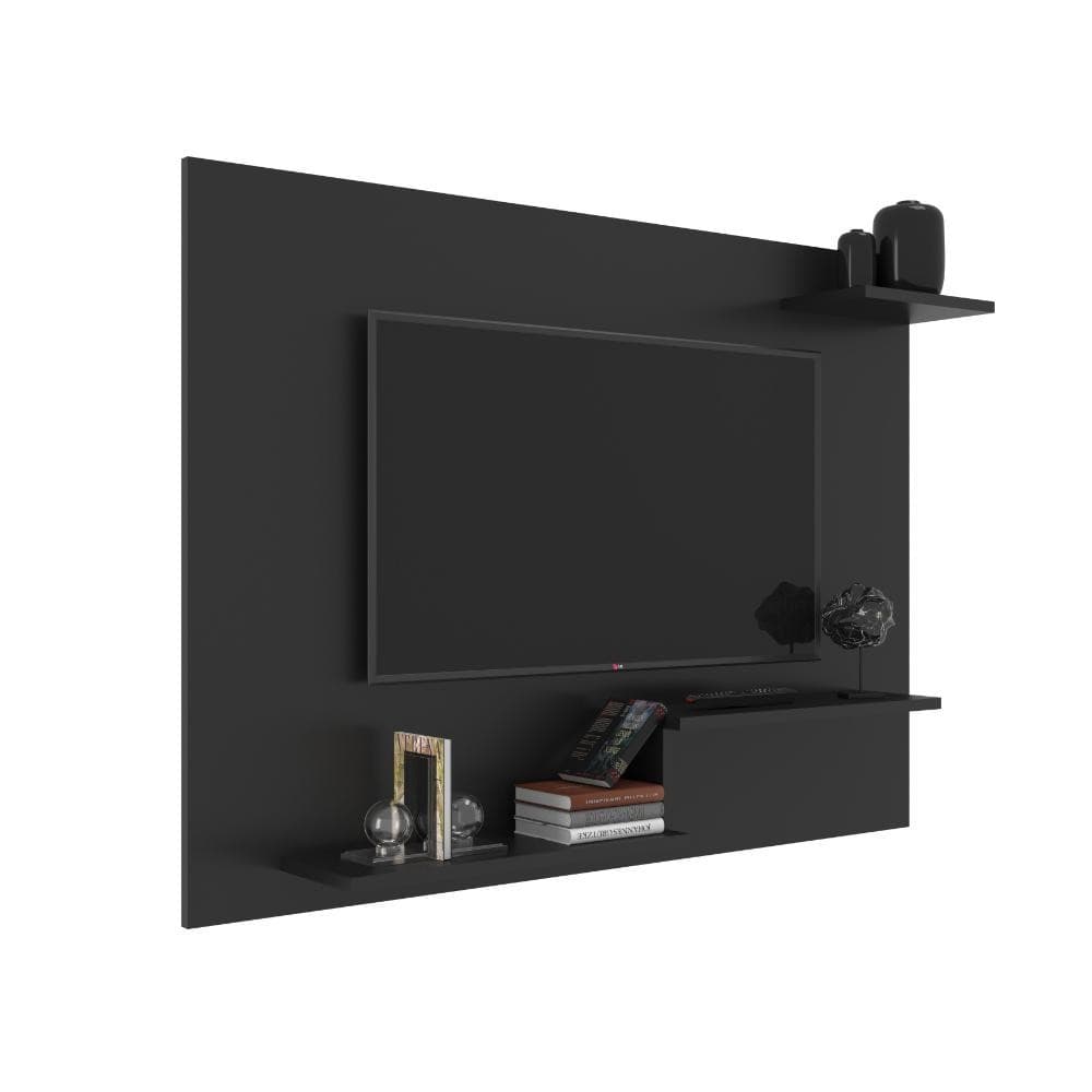 Painel para Sala TV até 43 Polegadas 3 Prateleiras Denver 110cm Preto - J Carvalho