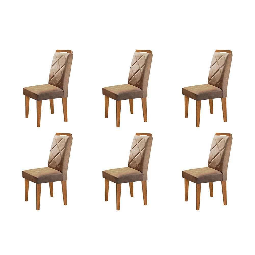 Conjunto Com 6 Cadeiras Para Sala de Jantar Melissa Rufato