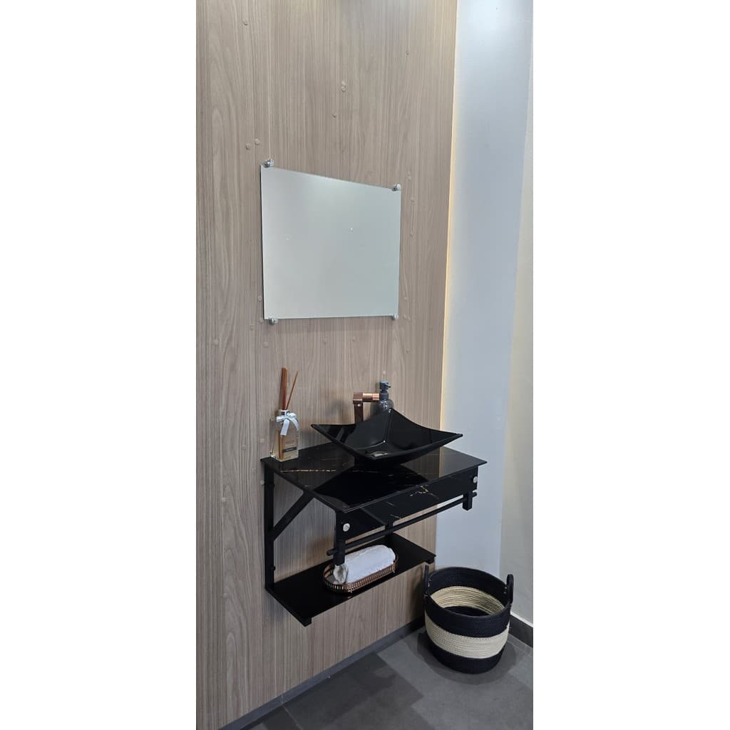 Gabinete Vidro Para Banheiro Lavabo 40cm x 40cm 50cm x 40cm 60cm x 40cm Cuba Quadrada