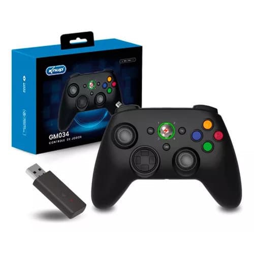 Controle Sem Fio Para Xbox 360 E Computador Recarregável Cor Preto KP-GM034