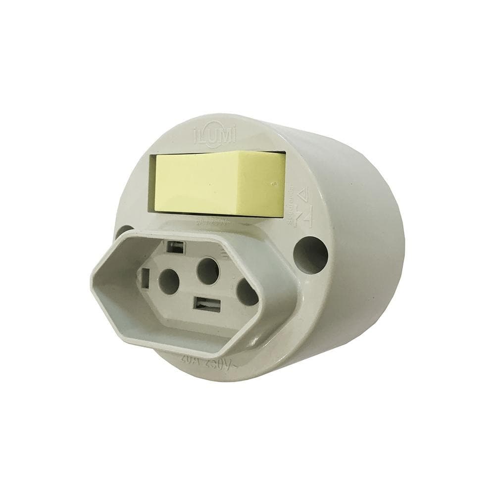 Interruptor Sobrepor Ilumi Tecla Simples + 1 Tomada Bipolar 2p + T 20a - 16541 250v