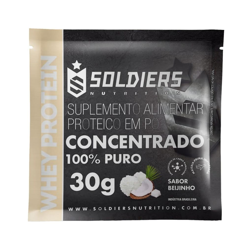 Kit: Sachê Whey Protein Concentrado 30g 6 Unidades Soldiers Nutrition Proteína Muscular