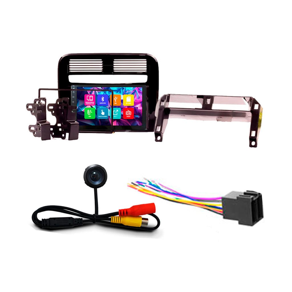 Kit Multimidia 7 Pol Punto 2008 2009 2010 2011 2012 Espelhamento Android Ios 2 Din Black Piano Duto de Ar Camera Ré