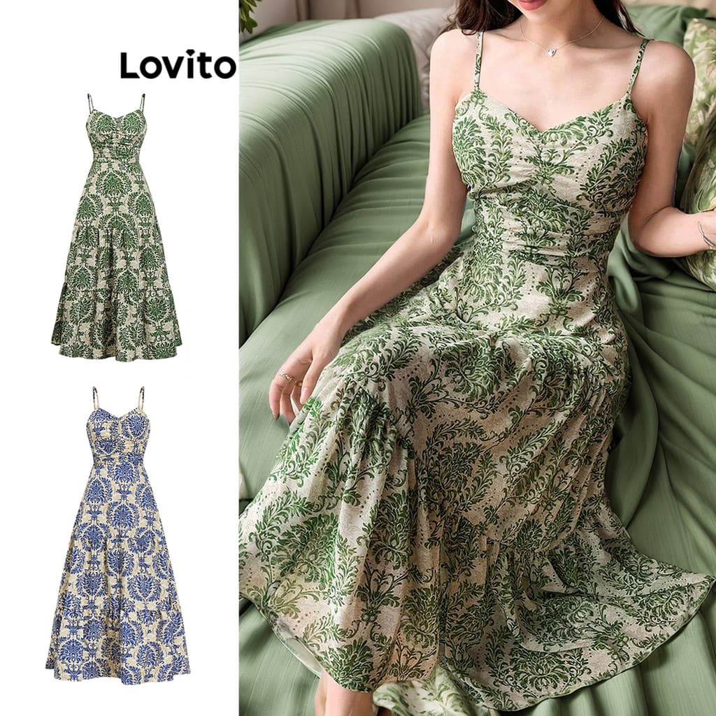 (Trendy) Lovito Vestido Férias Paisley Padrão Vestido De Verão Com Laço Nas Costas Para Mulheres L87ED315 (Multi-color)