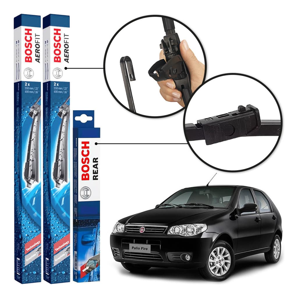 Palheta  Parabrisa Diant Tras Bosch Fiat Palio 2004 A 2012