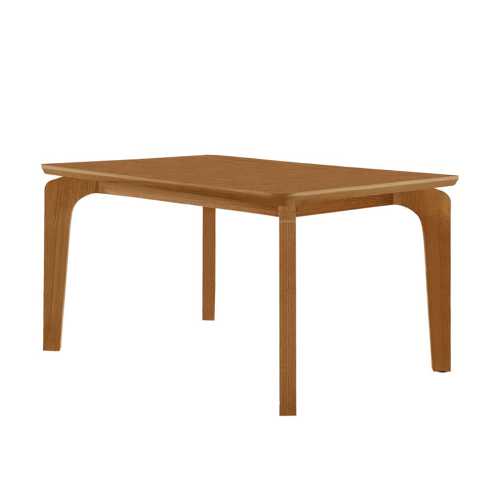 Mesa de Jantar Liz 120cm Tampo MDF Canto Copo Moderna Mobília