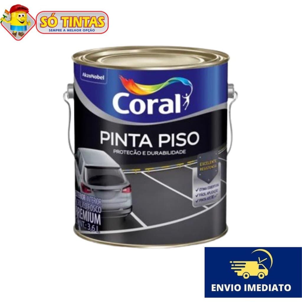Tinta Pinta Piso Premium 3,6L Coral Fácil Aplicação Várias Cores