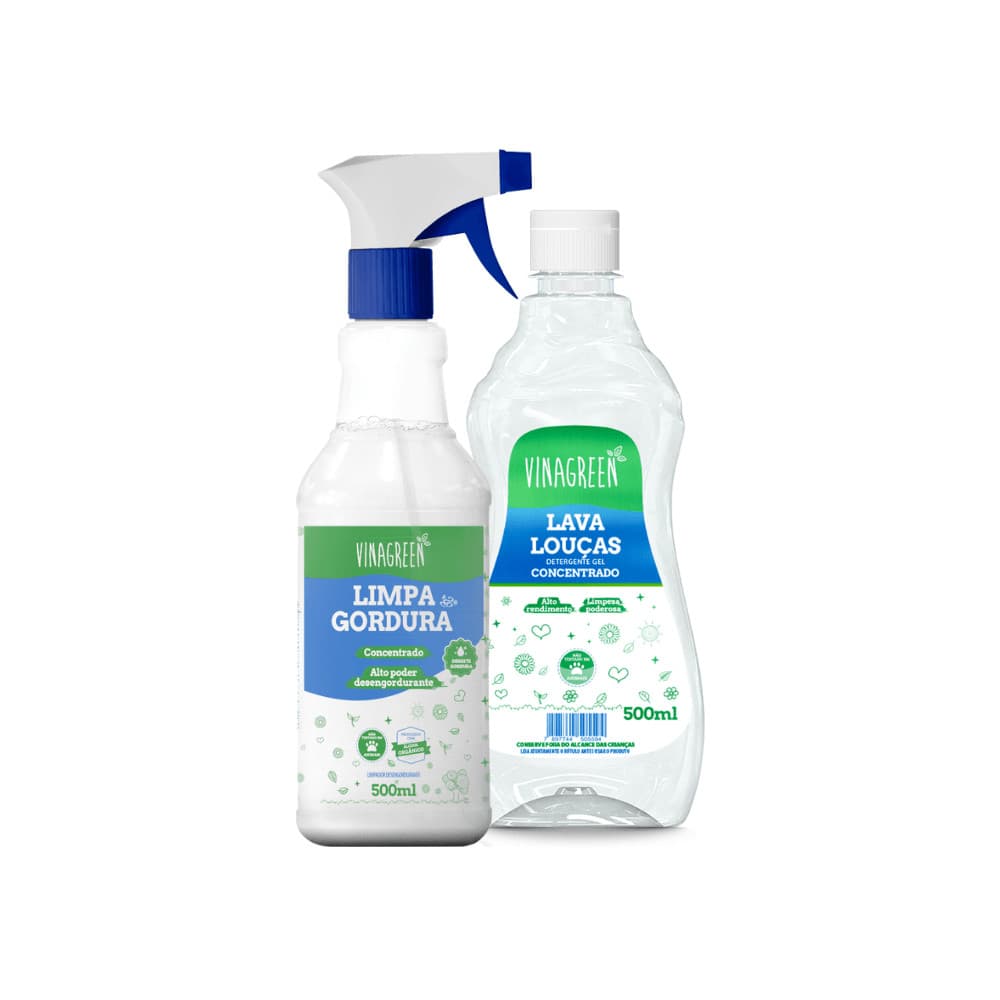 Kit Cozinha Vinagreen - Detergente + Desengordurante