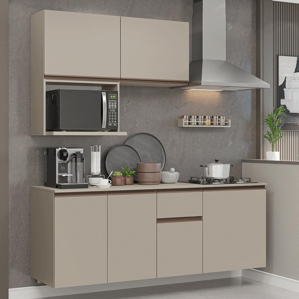 Armário de Cozinha Compacta 180 cm Suspensa  Nice Madesa 03