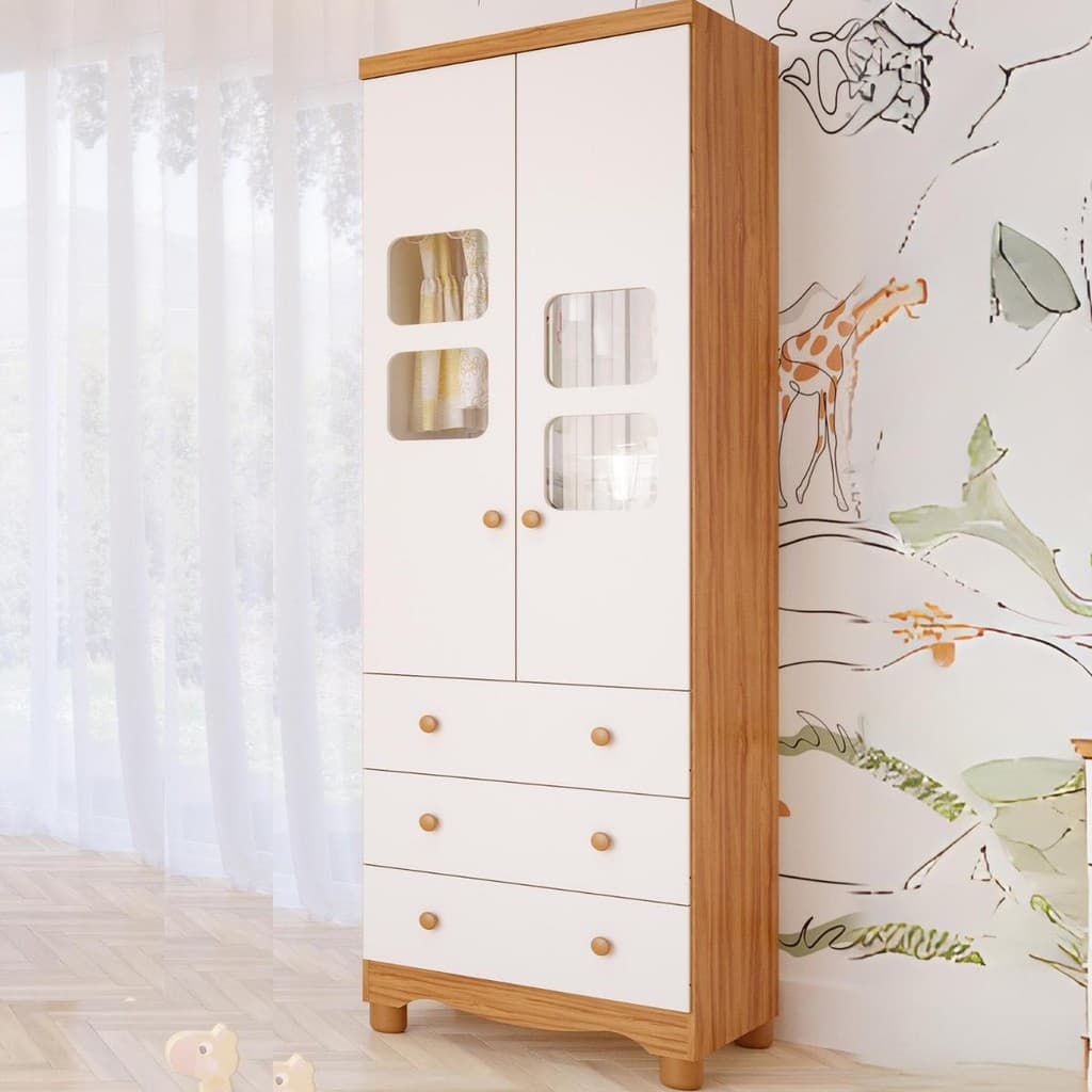 Guarda Roupa Infantil Uli 2 Portas 3 Gavetas 100% MDF