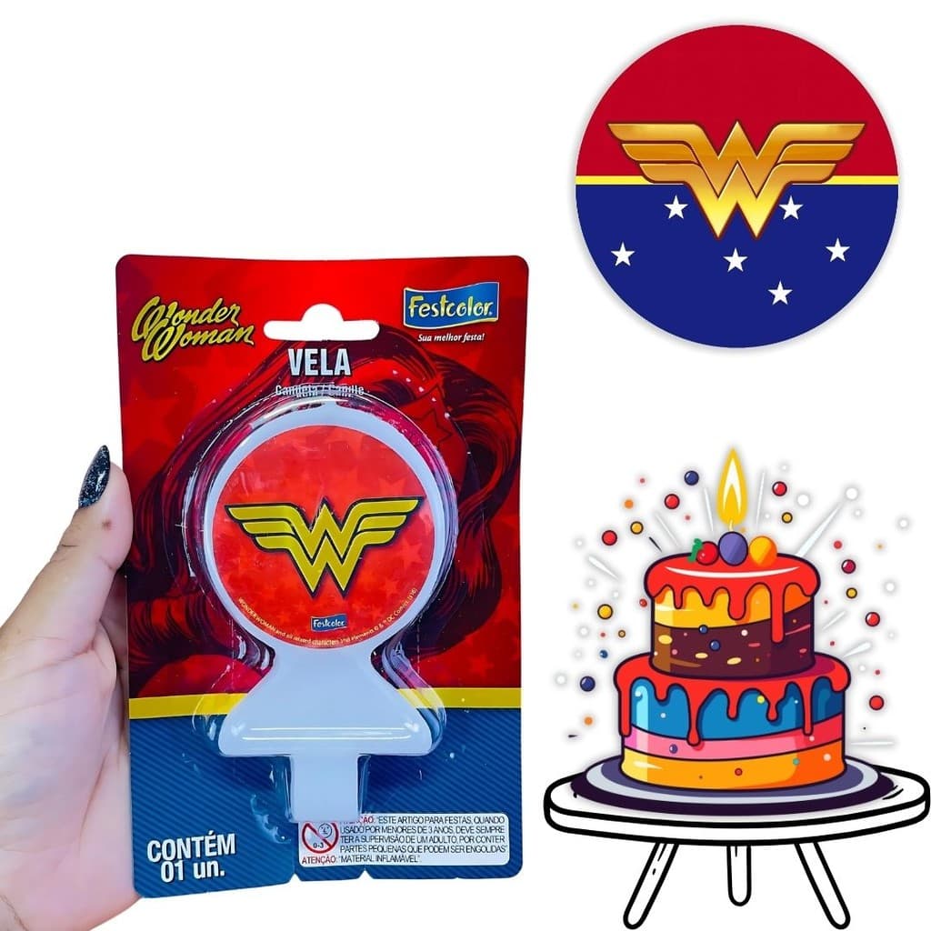 VELA MULHER MARAVILHA  FESTCOLOR (CHOCO)