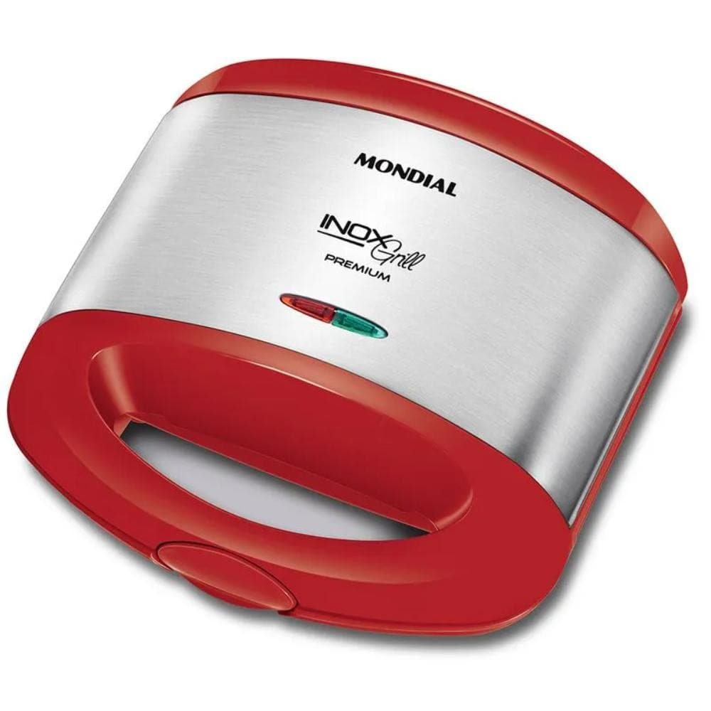 Sanduicheira Mondial Inox Grill Red Premium 2 em 1 800W Vermelho/Inox 220V - S-19