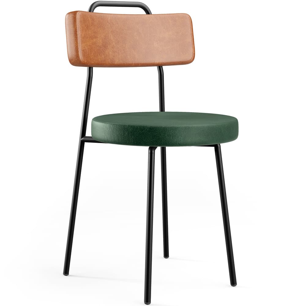 Cadeira Decorativa Estofada Para Sala De Jantar Barcelona L02 Couríssimo Camel Facto Verde - Lyam