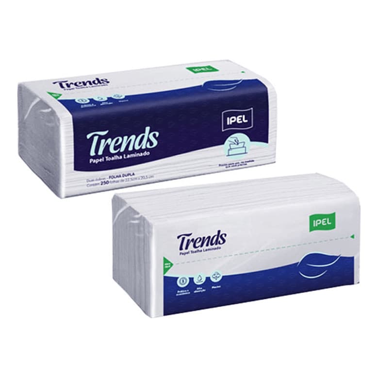 Papel Toalha Interfolha 2 Dobras Folha Dupla 250 folhas Ipel Trends