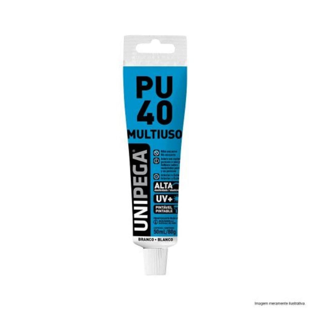 Adesivo Pu40 Multiuso Branco Bisnaga 80g Unipega