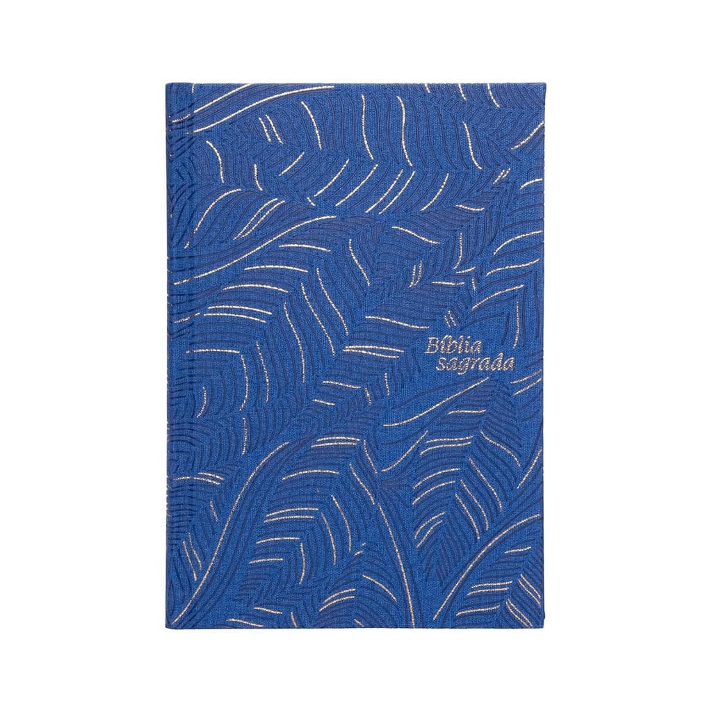 Bíblia Sagrada Slim NVI | Letra Grande | Couro Soft sobre Capa Dura | Azul Abstrata