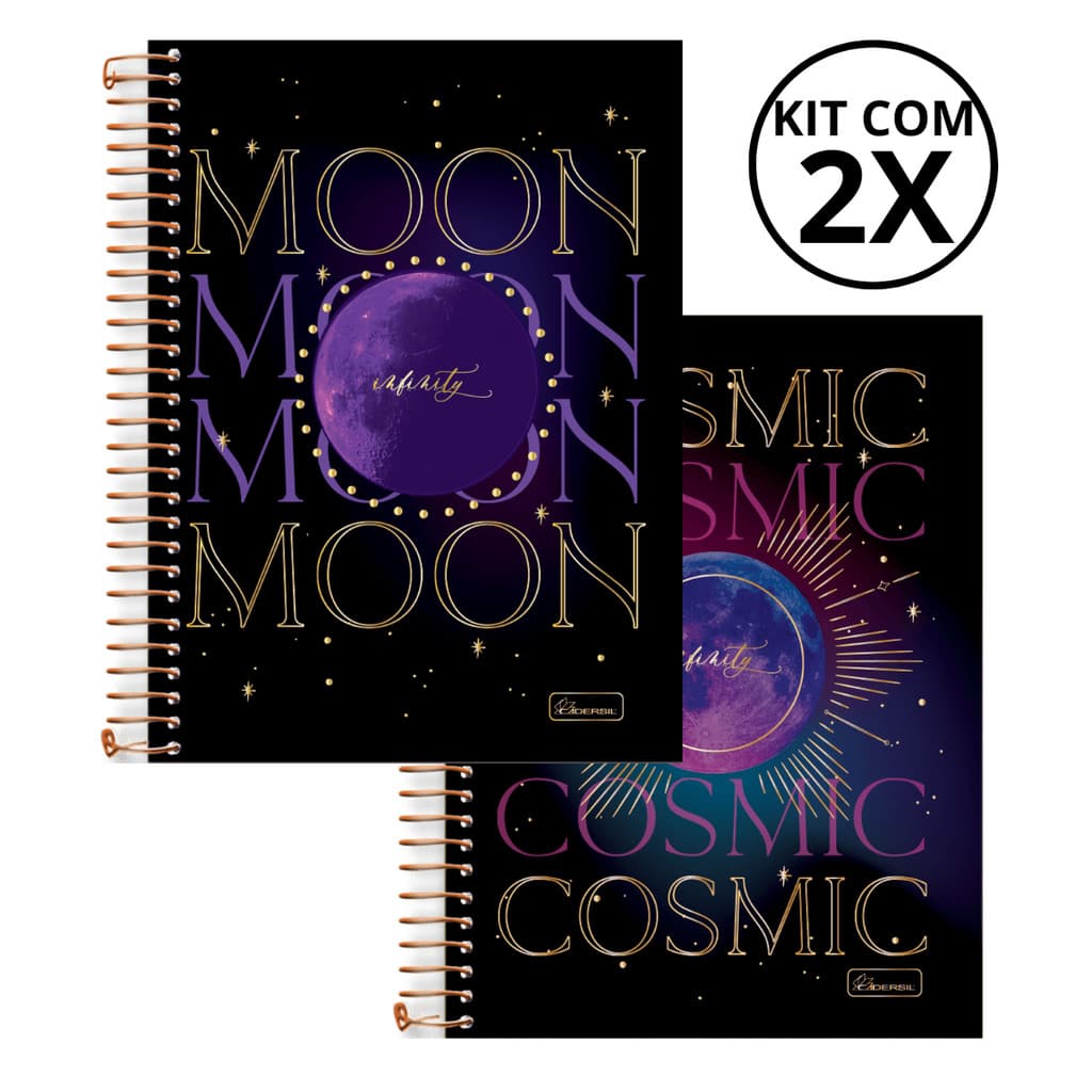 Kit Com 02 Caderno 15 Matérias Colegial Infinity 240 Folhas - CADERSIL