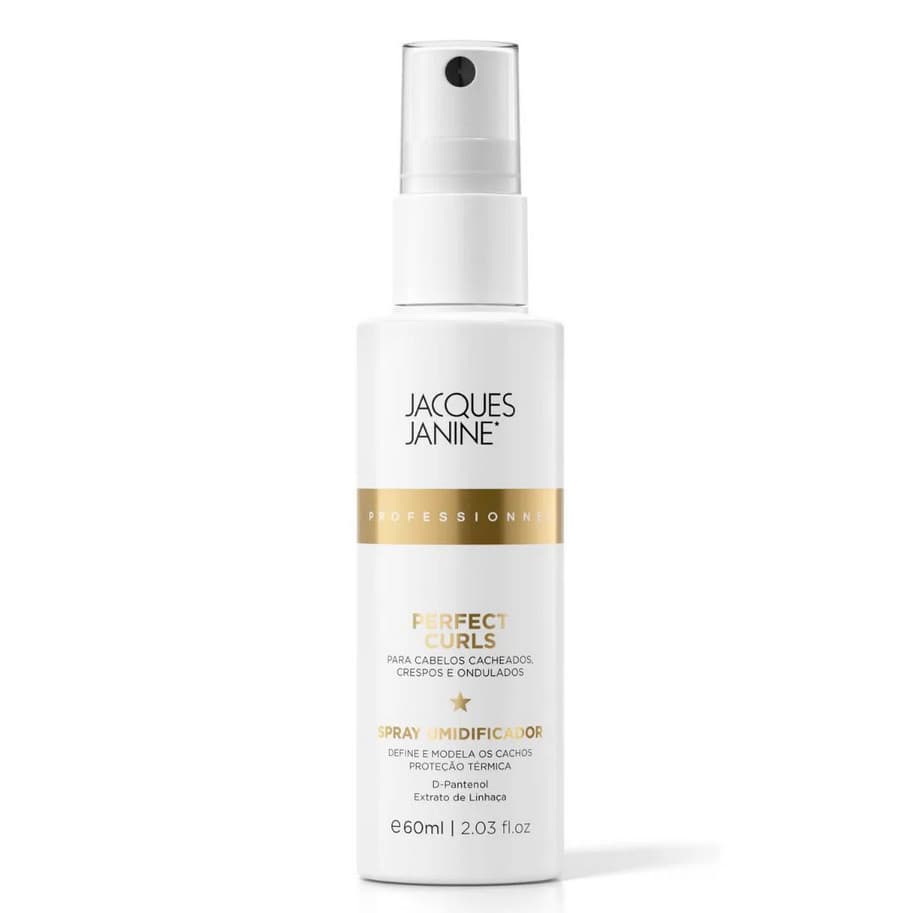 Spray Umidificador Antifrizz Protetor Térmico Ativador Cachos Perfect Curls Jacques Janine 60ml