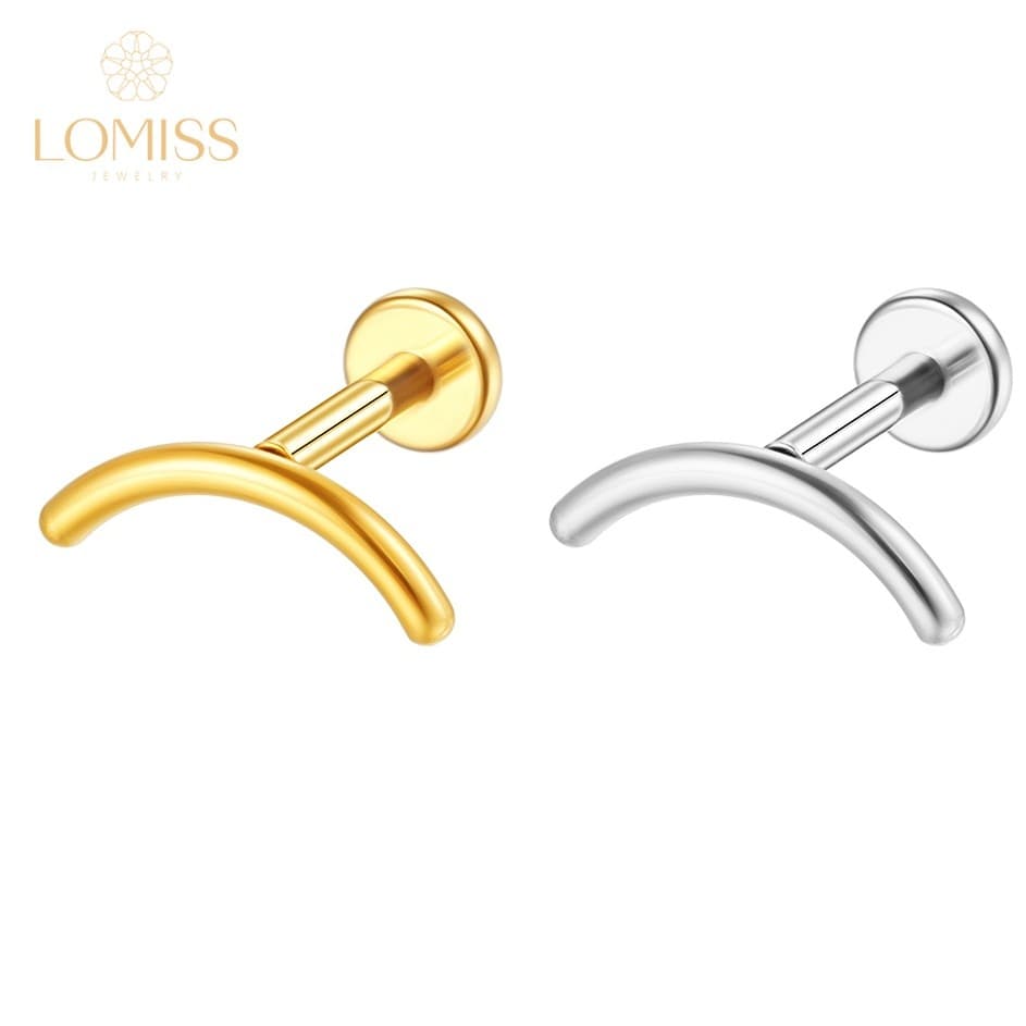 Lomiss Piercing Helix Tragus Conch Labret Aço Cirúrgico Curvo