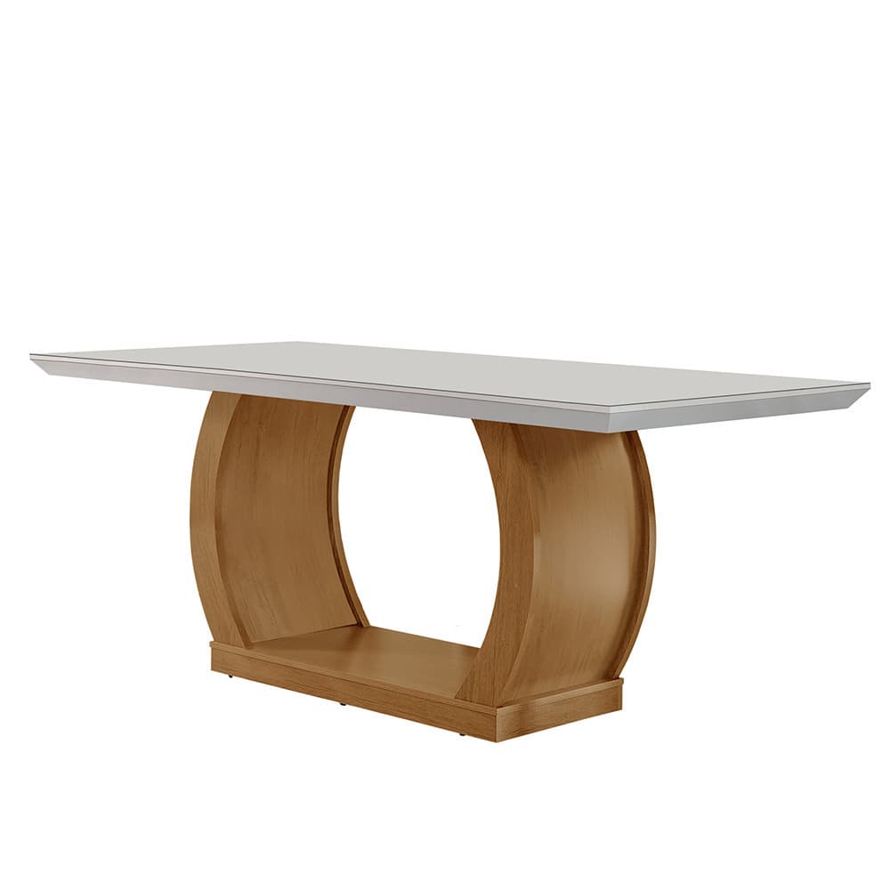 Mesa para Sala de Jantar Milena 180cm Em MDF e Vidro