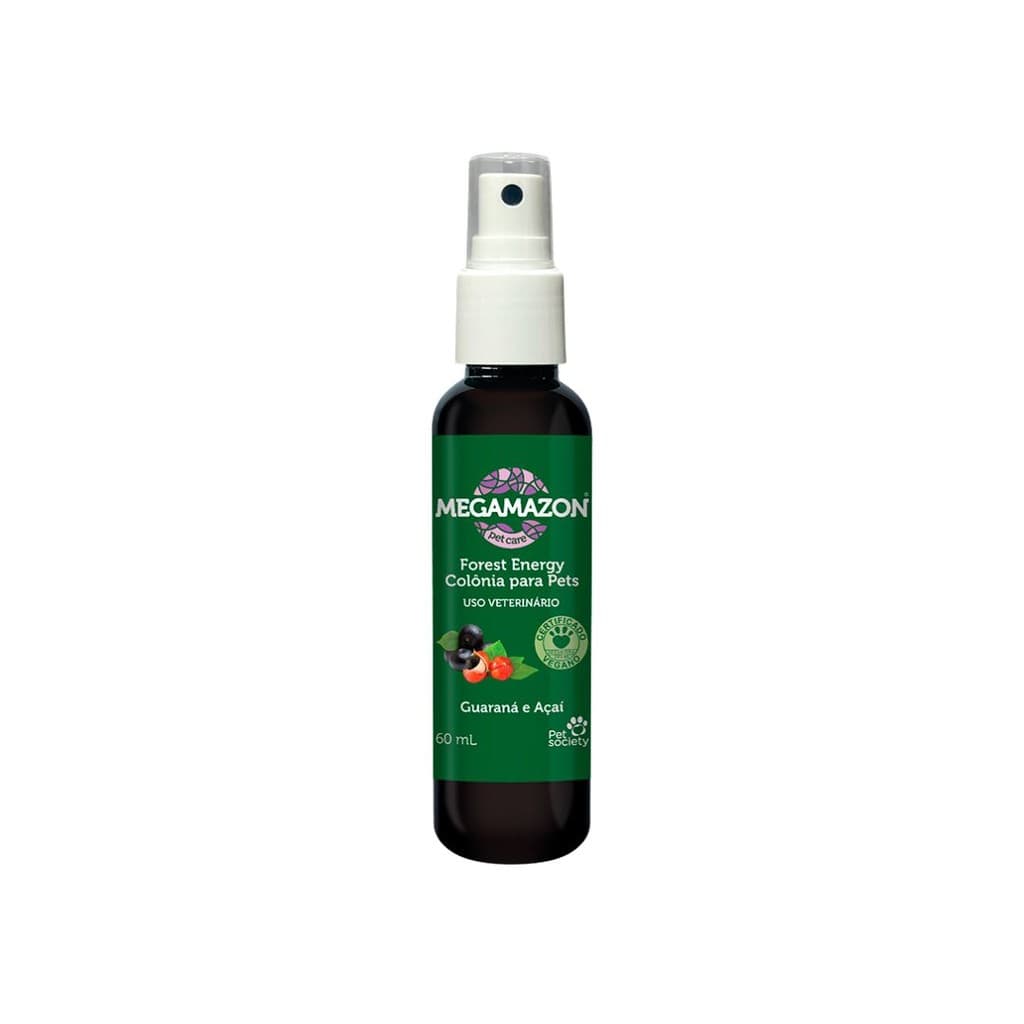 Colônia Pet Society Megamazon Forest Energy Guaraná e Açaí Cães Gatos 60mL