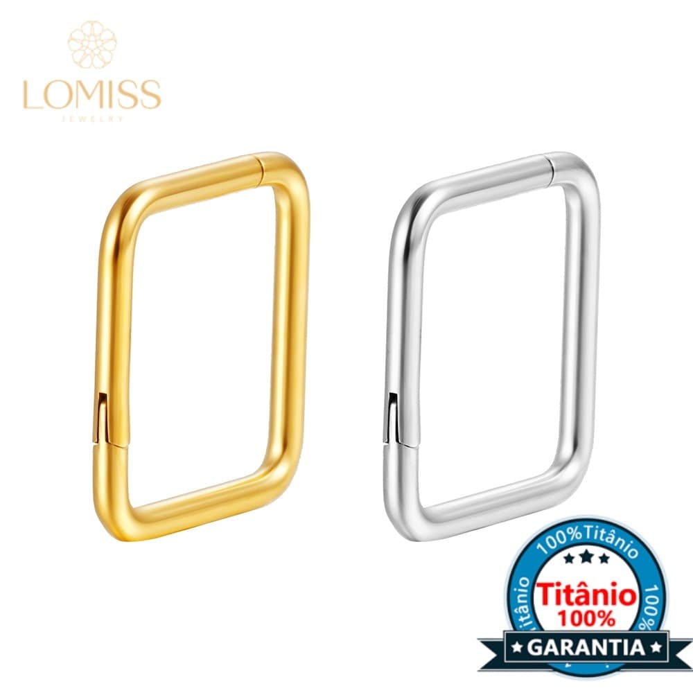LOMISS Piercing Septril Rook Conch Nariz Argola Titânio Quadrado Lisa Septo Tragus Orelha Daith