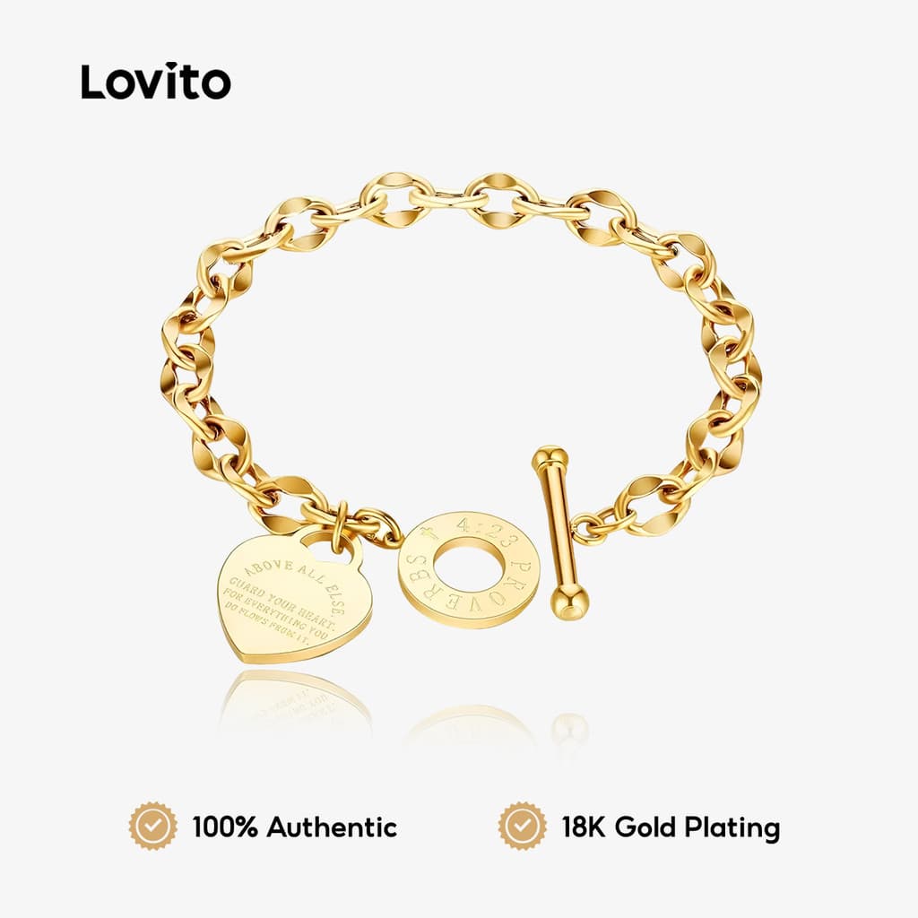 Lovito Elegante Pulseira de Ouro 18k LFA91239