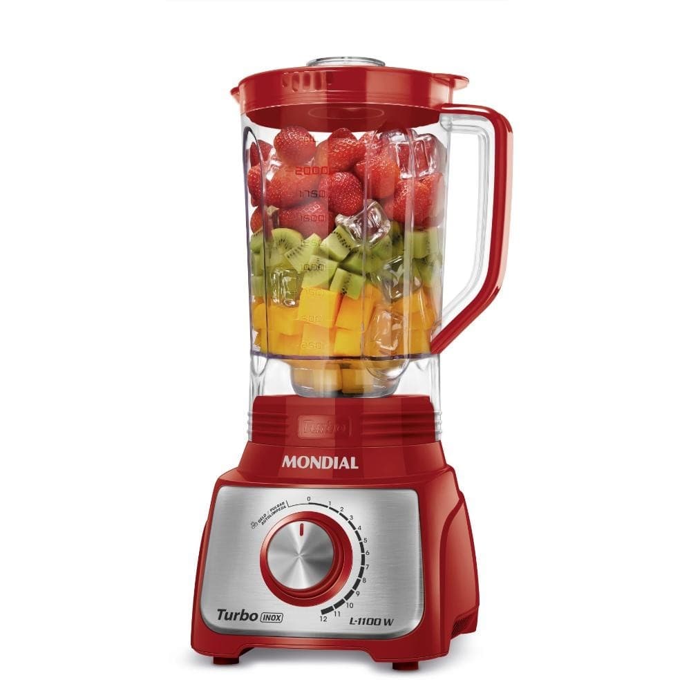 Liquidificador Turbo Mondial L-1100 RI 3L 1100W Vermelha 220V