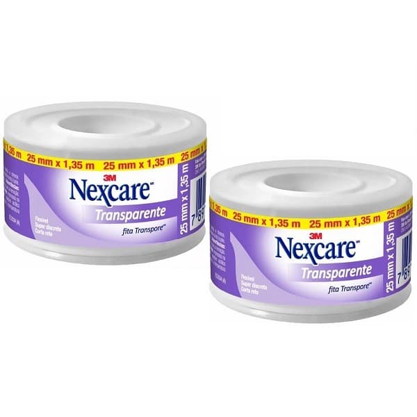 Kit com 2 Fita Transpore Nexcare 25MM X 1,35M