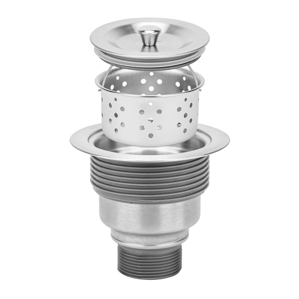 Válvula Cuba Pia Cozinha 4 1/2 Inox 304 Iura Korb Com Cesto Removível Ralo