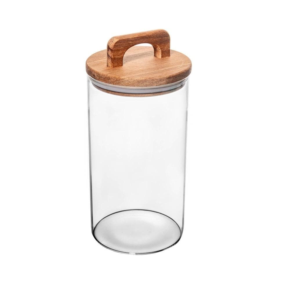 Porta Mantimento Wolff de Vidro com Tampa de Acácia 1,250L