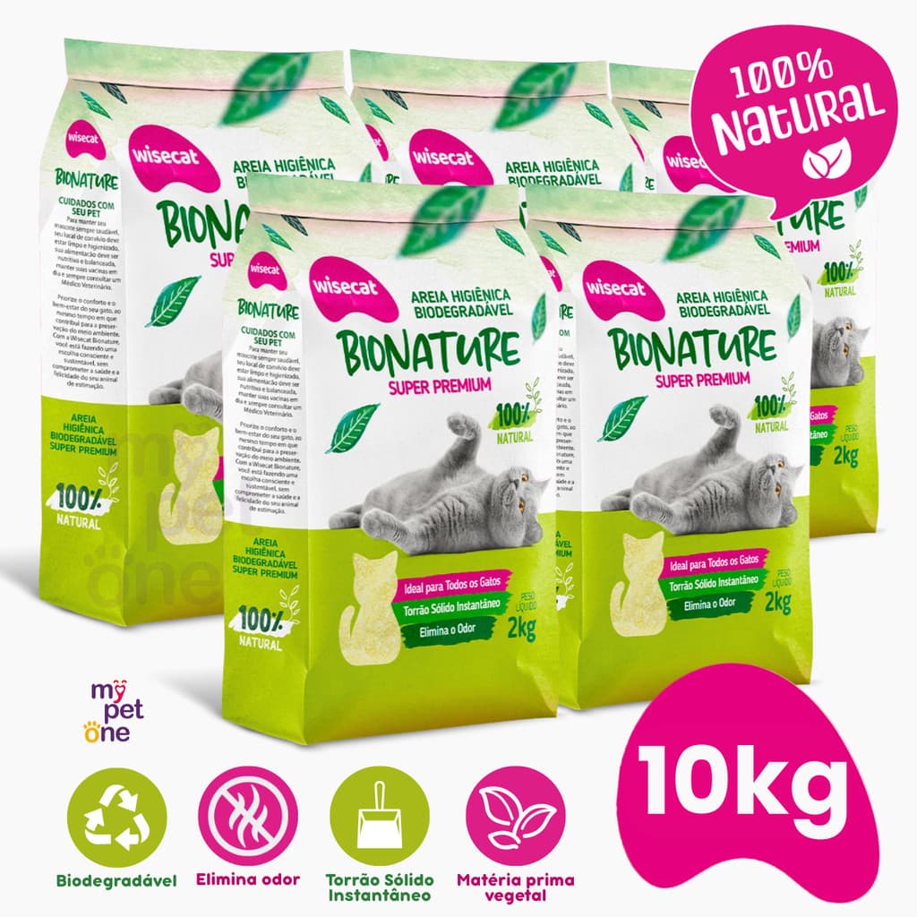 Kit 5 Areia Bionature Grossa Verde - 2Kg