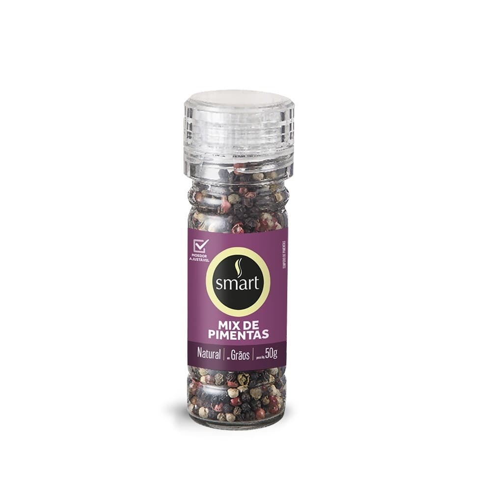 Smart Tempero Mix Pimenta Colorida Com Moedor 50G